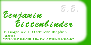 benjamin bittenbinder business card